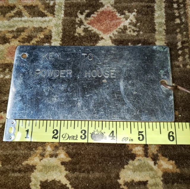 Vtg Mining Explosive Powder House Brass Key Tag Pad Lock Gold Mine 11