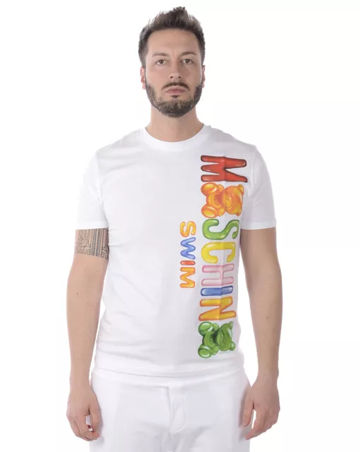 T shirt Maglietta Moschino Swim Sweatshirt Cotone Uomo Bianco A1911 2325 1