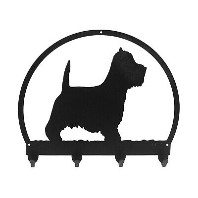 SWEN Products WESTIE TERRIER Dog Black Metal Key Chain Holder Hanger