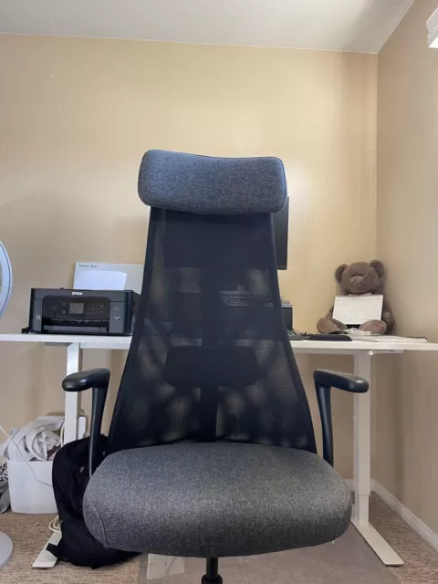 IKEA J RVFJ LLET OFFICE Desk Chair in Black Grey 95.00 PicClick UK