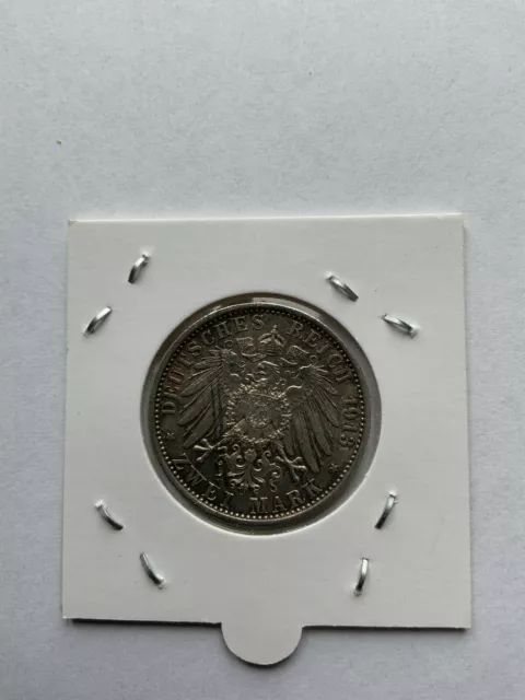 Tres Belle Piece De 2 Reichs Mark En Argent 1913 A Prusse Prussia 2