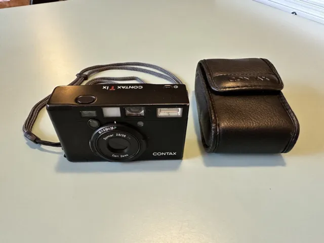 [NEAR MINT w/Case] Contax Tix Black Carl Zeiss 28mm f2.8 APS Camera from JAPAN