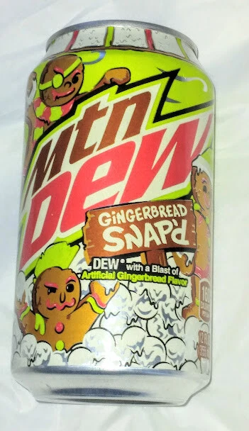 🔥🎁 🎁😎GINGER SNAP'D 🔥🎁  Mountain Dew FULL GINGERBREAD CAN 🔥🔥