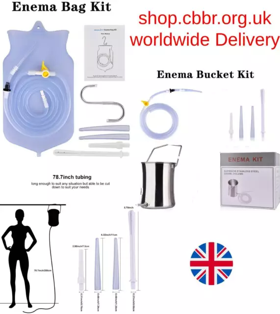 2L Non-Toxic Enema Bucket Kit Stainless Steel Colon Cleansing Reusable Medical G