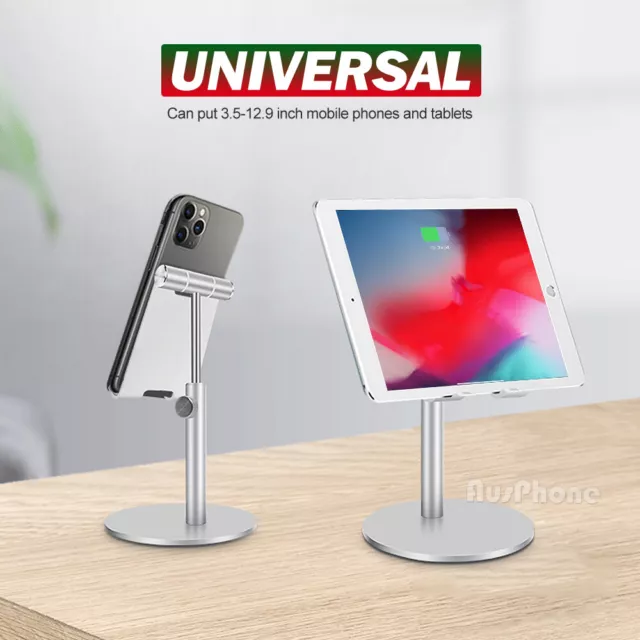 Adjustable Aluminum Tablet Stand Holder Desk Table Mount For iPad iPhone Samsung 3