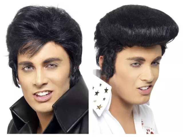 Adult Elvis Wig King of Pop Music Icon Fancy Dress Party Costume