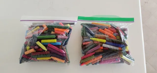 5 Bags of Broken Crayola Crayons and 1 Sharpener