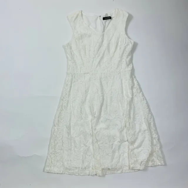 Ellen Tracy Women's Dress Back Zip Sleeveless Slip Dress, White Size 10 New