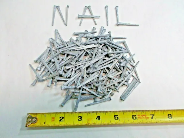 Lot of 200 VTG. New "Old Stock" Square Cut 1-1/2" Long Galvanized Shingle Nails