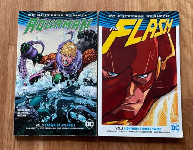 2017 DC Universe Rebirth #3 Aquaman Crown of Atlantis #1 The Flash colour Comic