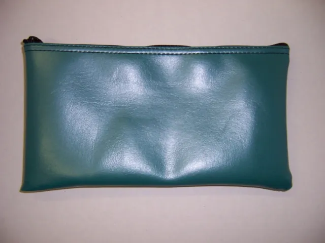 1 Brand New Teal Vinyl Bank Deposit Money Bag Tool Organizer