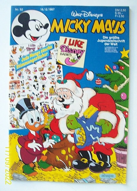 Micky Maus Heft 1987 Nr. 52 mit Beilage  Disney Babies Sticker + Bestellkarte