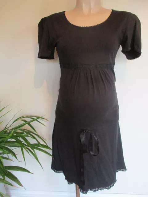 Seraphine Maternity Black Peplum T-Shirt Dress Size 12