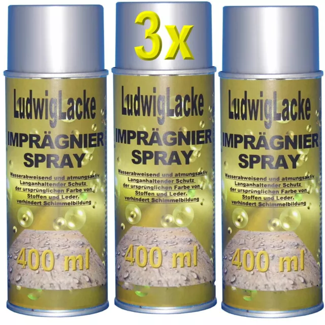 Imprägnierspray 3x 400ml farblos Schuhe Zelte Pavillon Markisen Sonnenschirm