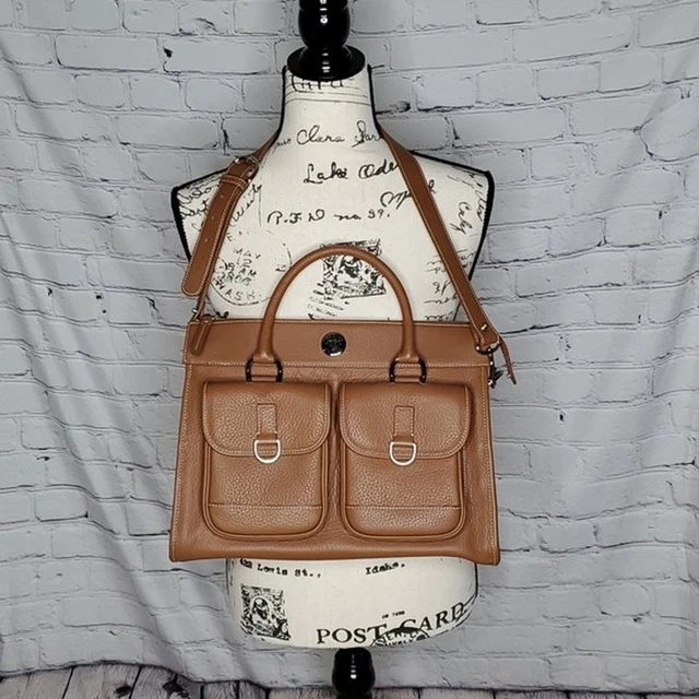 Dooney & Bourke All Weather Leather Brown Double Pocket Tote NWOT