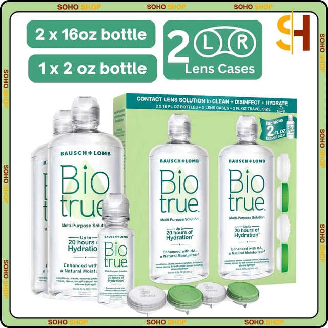 BIOTRUE MULTIPURPOSE CONTACT Lens Solution, 34 Ounces Clean Disinfect