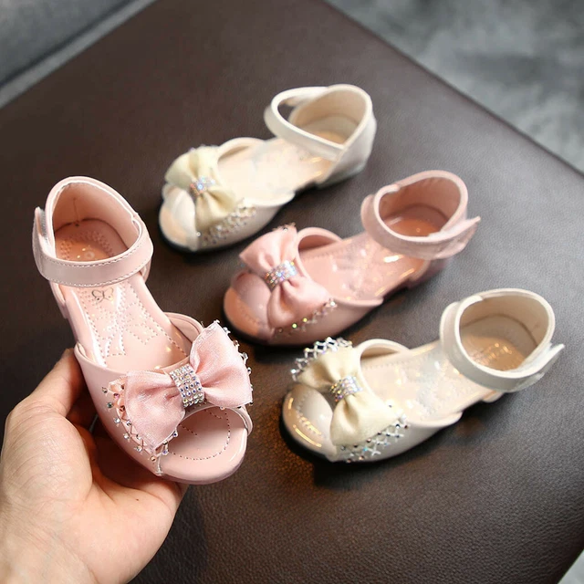 Toddler Infant Kids Baby Girls Bowknot Party Princess Leather Shoes Sandals