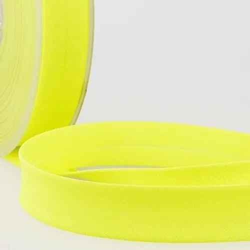 Stephanoise 20mm Fluorescent Neon Bias Binding Tape Neon Yellow - per metre