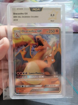 Dracaufeu GX PCA 9.5 9/68 Carte Pokemon Destinées Occultes ETB Pokébox Coffret