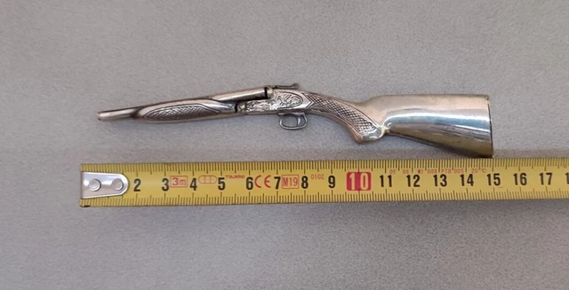 Fucile Far West Doppietta Da Caccia In Microfusione Argento Grande Dimensioni 2