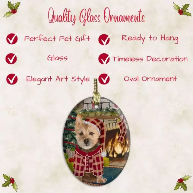 Australian Terrier Dog Oval Glass Christmas Hanging Ornaments X-mas Tree D?cor 3