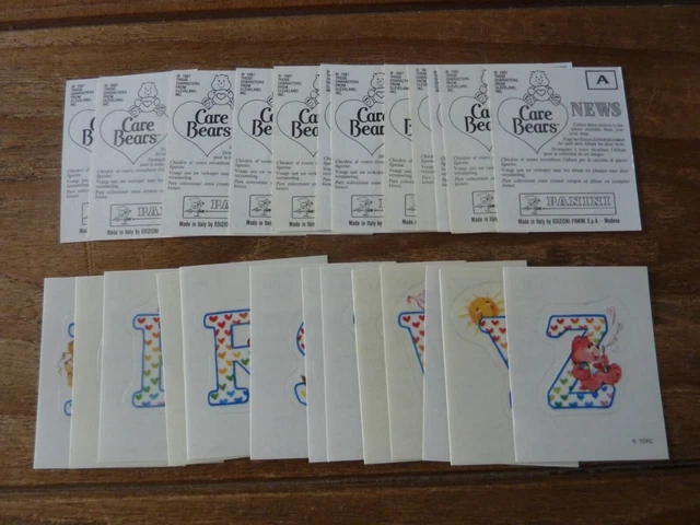 PANINI CARE BEARS News Rare Letters Stickers from 1987 - VGC! Pick Your ...