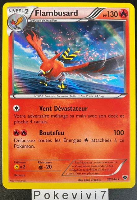 Carte Pokemon FLAMBUSARD 28/146 Holo XY de Base FR
