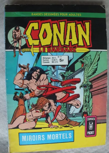 BD Comics Pocket CONAN le barbare n°3 : Miroirs mortels - Arédit - 1978