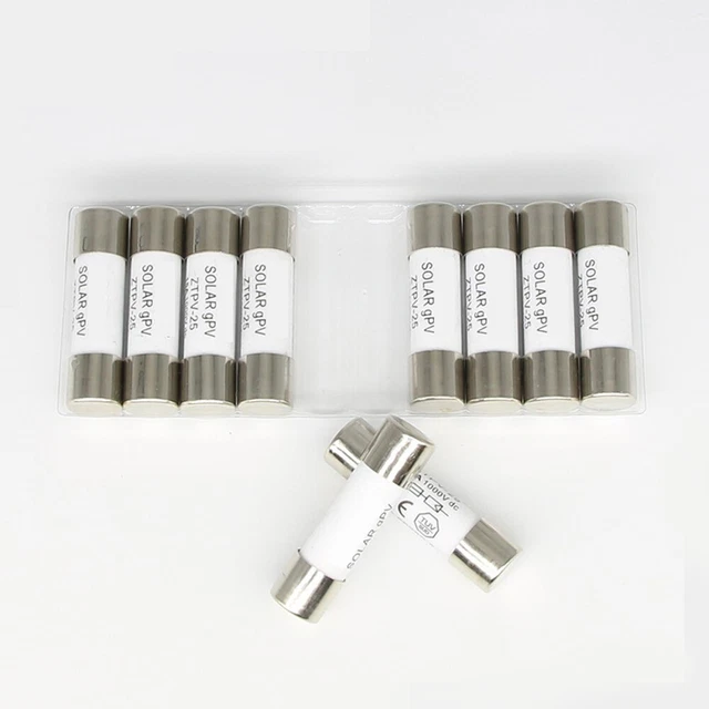 10 pièces fusible DC 10 x 38 mm tube fusible haute tension tube fusible flash f
