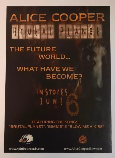 ALICE COOPER ~ "Brutal Planet" ~ Vintage Magazine Print/Promo Ad 2000