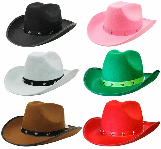 48 X COWBOY Hats Wild West Western Cowgirl Fancy Dress Felt Studded