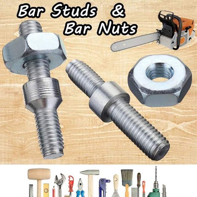 Nuts Set 031 032 Chainsaw Ms260 Ms360 038 & Studs For fit Silver Bar 026 028