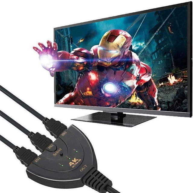 4K * 2K mini 3 porte switch HDMI cavo splitter 1080P adattatore hub TV HDTV video