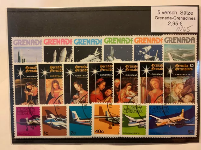 Briefmarken, 5 versch. Sätze Grenada-Grenadines, Flugzeuge, etc. gestempelt