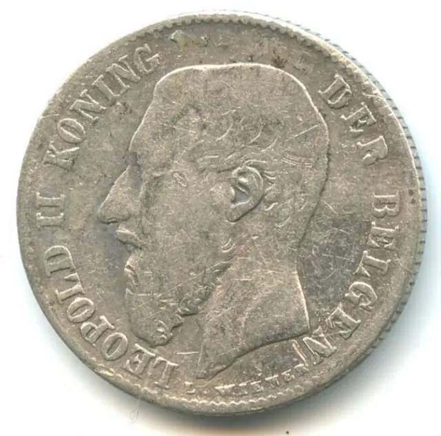 Belgique 50 centimes argent Léopold II 1886 n°5059