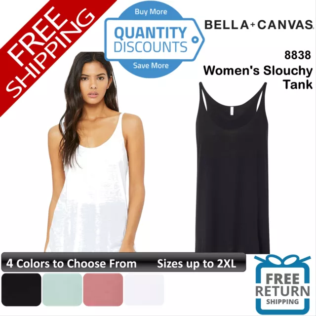 BELLA + CANVAS Woman Slouchy Tank Top Shirt  Relaxed drapey fit Up To 2XL 8838