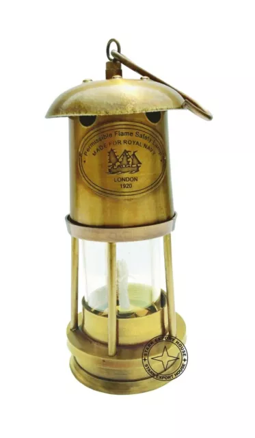 Antike Messing-Tischlaterne, Glas-Öllampe, 17,8 cm, Sammlerstück,...