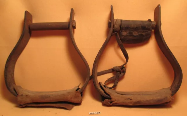 Rustic & HEAVY Hand Made WIDE Cowboy Roping IRON SADDLE STIRRUPS For Mud & Snow