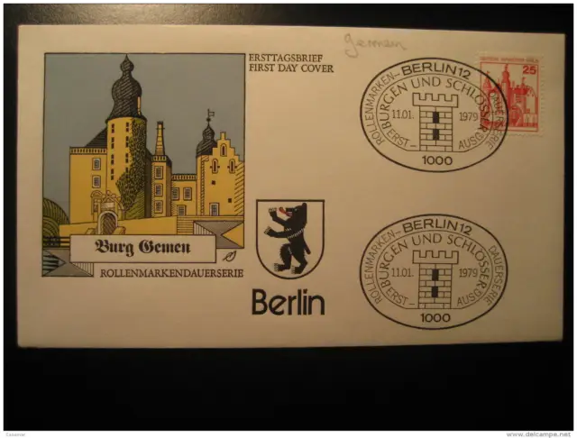 Gemen Castle Chateau Berlin 1979 FDC Cancel Cover Germany, Berlin