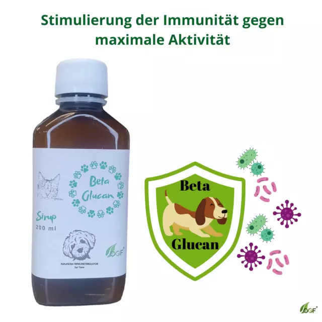 Beta Glucan-Sirup 200 ml Hunde Katzen, Pferde Kaninchen Immunität Fell Verdauung