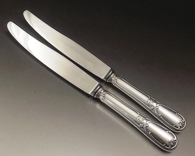 12 Large Louis Xv Style Silver Metal Stainless Table Knives Circa 1960 3