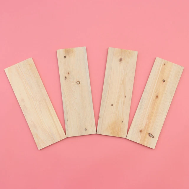 4 piezas rectángulo de madera artesanal bloques de tilo etiquetas de puerta de madera