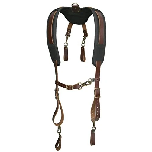 Men's Regular 98214-Padded Leather Work Suspender System with D-Ring Loops,
