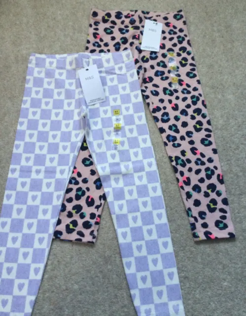 Girls Leggings M&S Marks and Spencer Age 6-7 NEW (2 Pairs for £8)