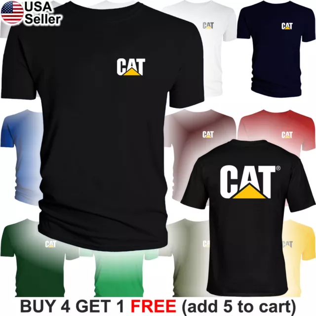 Caterpillar T-Shirt CAT Logo Tractor Equipment Men Bulldozer Construction FRR