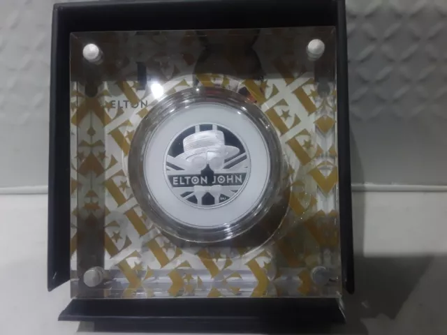 2020 Royal Mint Elton John 1/2oz Silver Proof £1 Coin - Boxed With COA