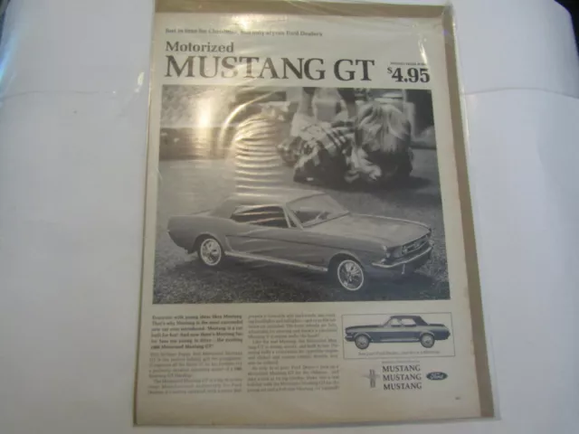 1966 Ford MUSTANG Gt Motorisiert Modell Auto Vintage Original Magazin Werbung