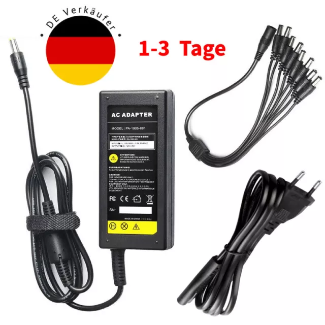 DC 12V 5A + Netz-Adapter 8 geteiltes Ladekabel für CCTV Sicherheitskamera DVR