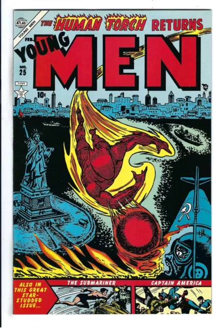 YOUNG MEN #25 NM JC Penney Reprint 1994 HUMAN TORCH :)