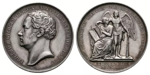 Linnartz BRANDENBURG-PREUSSEN Silbermedaille 1840 (v. König, b. Loos) vz/stgl 3